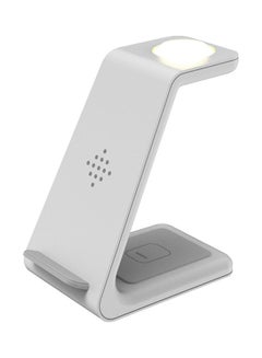 Buy Three-in-One Phone Stand Cordless Chargers With Night Light White in Saudi Arabia