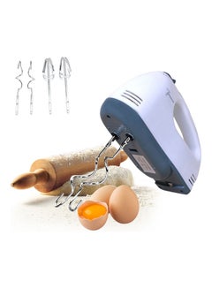 Buy Electric Egg Beater and Cake Mixer White/Blue in Egypt