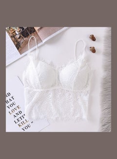 Buy Comfortable Triangle Thin Cup Lace Bra White in Saudi Arabia