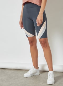 Buy Contrast Stripe Bike Shorts Grey in UAE