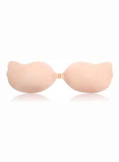 Buy Women's Self-Adhesive Push Up Deep-V Butterfly Bra Beige in UAE