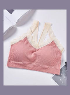 Buy Big Girl Wireless Triangle Cup Comfy Bra Pink/Beige in Saudi Arabia