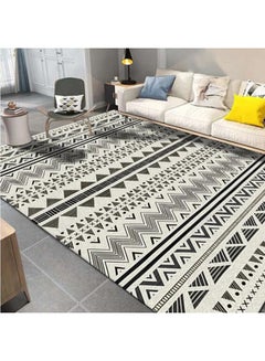 Buy Rectangular Soft Touch Carpet Black/Beige 160x230cm in UAE