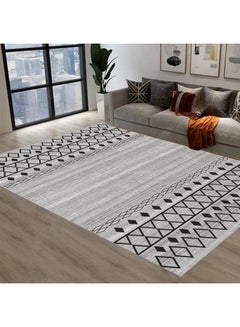 Buy Rectangular Soft Touch Carpet Grey/Black 160x230cm in Saudi Arabia