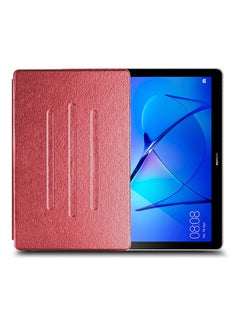 Buy Folio Flip Trifold Stand Case Cover For Huawei MediaPad T3 10 Red in Saudi Arabia