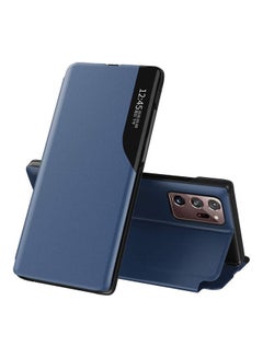 Buy Smart Flip Case Cover With Translucent Window For Samsung Galaxy Note20 Ultra 5G Blue in Saudi Arabia
