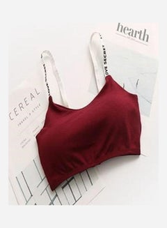 اشتري Womens Seamless Back Fashion Letter Print Bra أحمر في السعودية