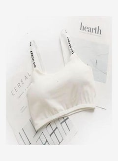 Buy Womens Seamless Back Fashion Letter Print Bra White in Saudi Arabia