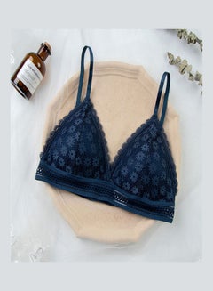 Buy Womens Seamless Back Triangle Beautify Bra Blue in Saudi Arabia