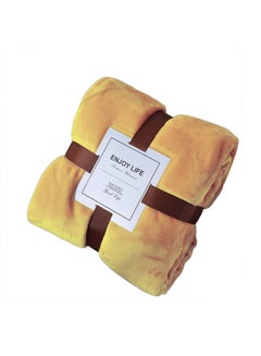 Buy Winter Solid Thickened Warm Flannel Blanket combination Yellow 40x35x30cm in Saudi Arabia