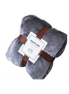 Buy Winter Solid Thickened Warm Flannel Blanket combination Grey 40x35x30cm in Saudi Arabia