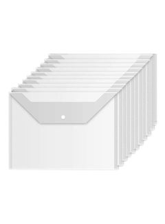 Buy Pack Of 10 Plastic Push Button Envelopes For A4 Quality Documents Clear in UAE