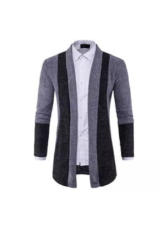 Buy Plain Basic  Long Sleeve Blazer Grey in UAE