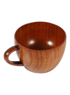 Buy Wooden Tea Cup with Handle Brown in Saudi Arabia