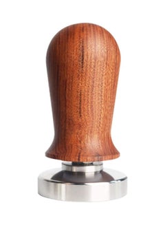 Buy 58mm Espresso Coffee Tamper with Wooden Handle Brown/Silver in Saudi Arabia