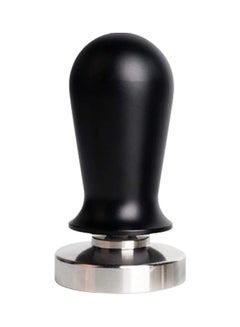 Buy 58mm Espresso Coffee Tamper with Wooden Handle Black/Silver in Saudi Arabia