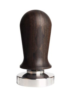 Buy 58mm Espresso Coffee Tamper with Wooden Handle Dark Brown/Silver in Saudi Arabia