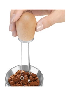 Buy Espresso Stirrer Needle Coffee Tamper with Wood Handle Beige/Silver in Saudi Arabia