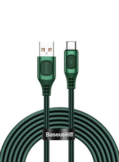 Buy USB A to Type C 5A Fast Charging Cable Flash Series Zinc Alloy Data Cable Premium Nylon Braided USB Cable Compatible for Samsung Galaxy, Nintendo Switch, Huawei Mate Book X Pro iPad mini 6 etc.2Meter Green in UAE