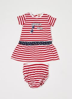 Buy Baby/Kids Striped Dress & Bloomers Red in Egypt