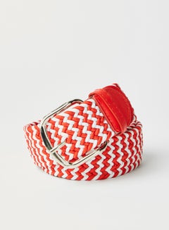 Buy Stylish Stretch Waist Belt Red/White in UAE