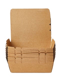 Buy 50-Piece Kraft Lunch Box Large Brown 22.4x16.3x6.5cm in Saudi Arabia