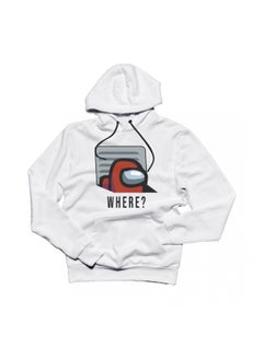 Buy Among Us Game Graphic Detail Hoodie White in UAE