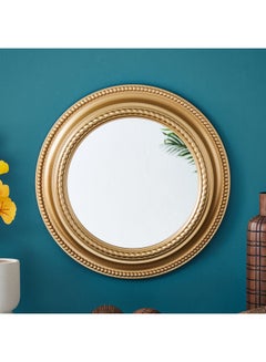 Buy Elvio Decorative Round Wall Mirror Gold 51cm in Saudi Arabia