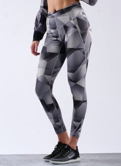 Buy Speed 7/8 Power Leggings Grey/Black in Saudi Arabia