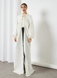 Buy Plissé Abaya White in Saudi Arabia