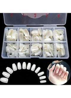 Buy 500-Piece Short Coffin Nails Ballerina Nail Tips White in Egypt