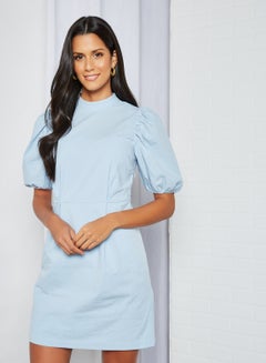 Buy Keyhole Back Mini Dress Cashmere Blue in Saudi Arabia