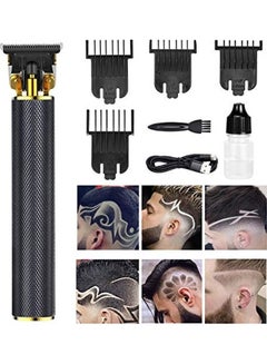 Buy Professional Rechargeable Electric Hair Trimmer Set For Men Golden/Black in UAE