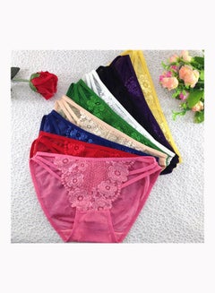 Buy 9-Piece Lace Pattern Underwear Set Multicolour in Saudi Arabia