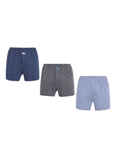 Buy 3-Piece Knitted Cotton Boxer Multicolour in UAE