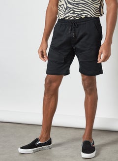 Buy Solid Cargo Shorts Black in UAE