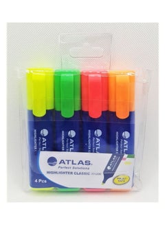 اشتري مجموعة أقلام تحديد من 4 ألوان من أطلس متعدد الألوان في الامارات