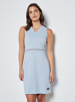 Buy Back Tie Up Sheath Dress Blue in Saudi Arabia