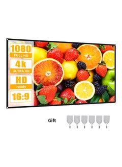 Buy 72 Inch Projection Screen With Stick Hooks EN-O1927 Black in Saudi Arabia