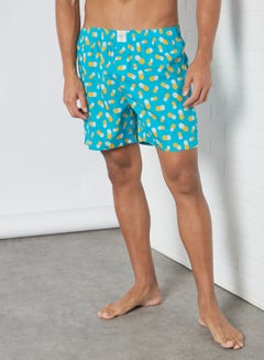 Buy Casual Printed Boxers Blue/Yellow/Bright White in Saudi Arabia