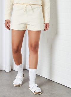 Buy Mid-Rise Sweat Shorts Off-White in Saudi Arabia