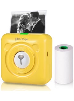 Buy Portable Bluetooth Connection Wireless Mini Thermal Photo Printer Yellow in UAE