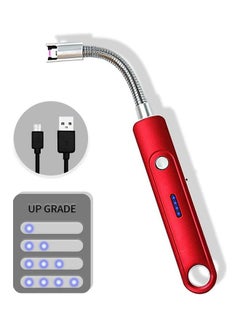 Buy USB Rechargeable Electric Lighter Red/Silver in UAE