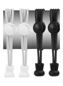 Buy 2 Pairs No Tie Shoelaces Elastic Lock Shoe Laces Multicolour in Saudi Arabia