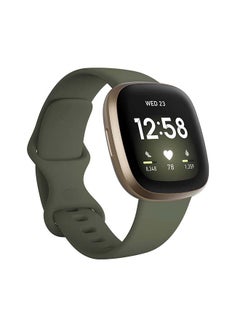 Buy Versa 3 Health And Fitness Smartwatch With GPS Olive/Soft Gold Aluminum in UAE