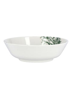 Buy Melamine Serving Bowl White/Green 8.5inch in UAE