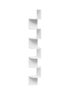 Buy 7-Tier Zig Zag Corner Floating Wall Shelf White in UAE