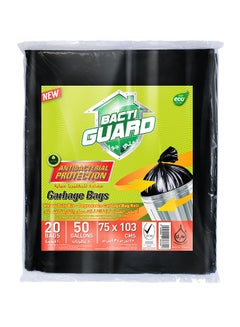 Buy 20-Piece Garbage Bags Black 75x103cm in UAE