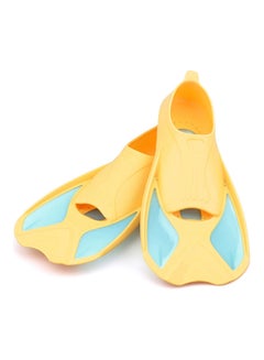 Buy Kids Short Light Swim Fins Flippers Yellow & Blue 3XS 32.00*10.00*20.00cm in Saudi Arabia