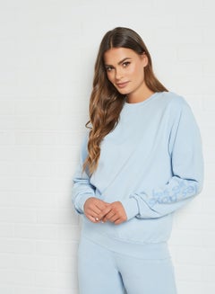 Buy Crew Neck Sweatshirt Cashmere Blue in UAE